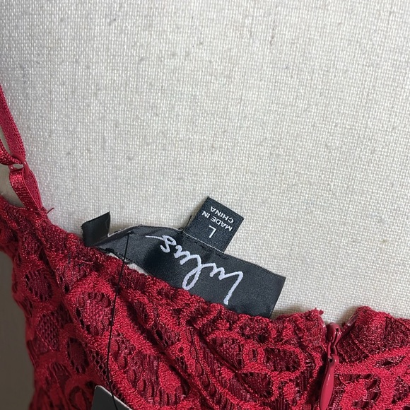 lulus red lace bodycon dress size Large NWT - Picture 7 of 12